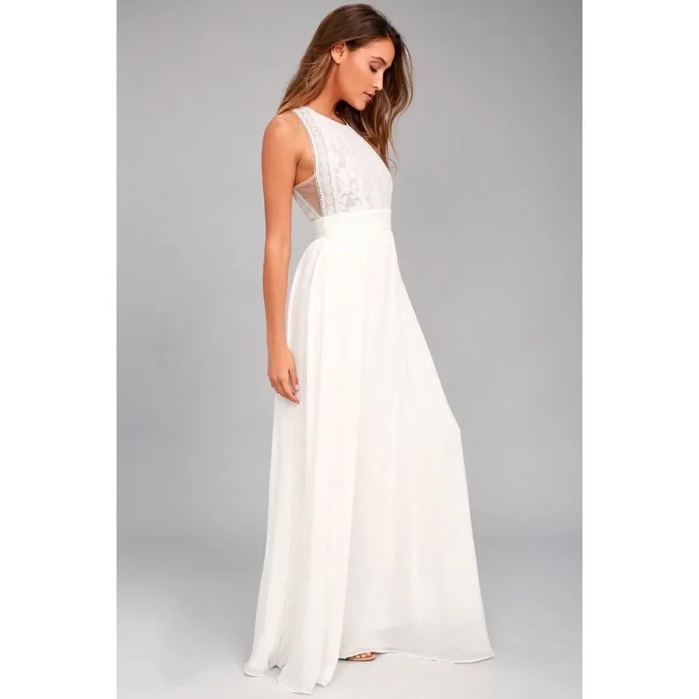 Lulu’s forever and always lace maxi dress